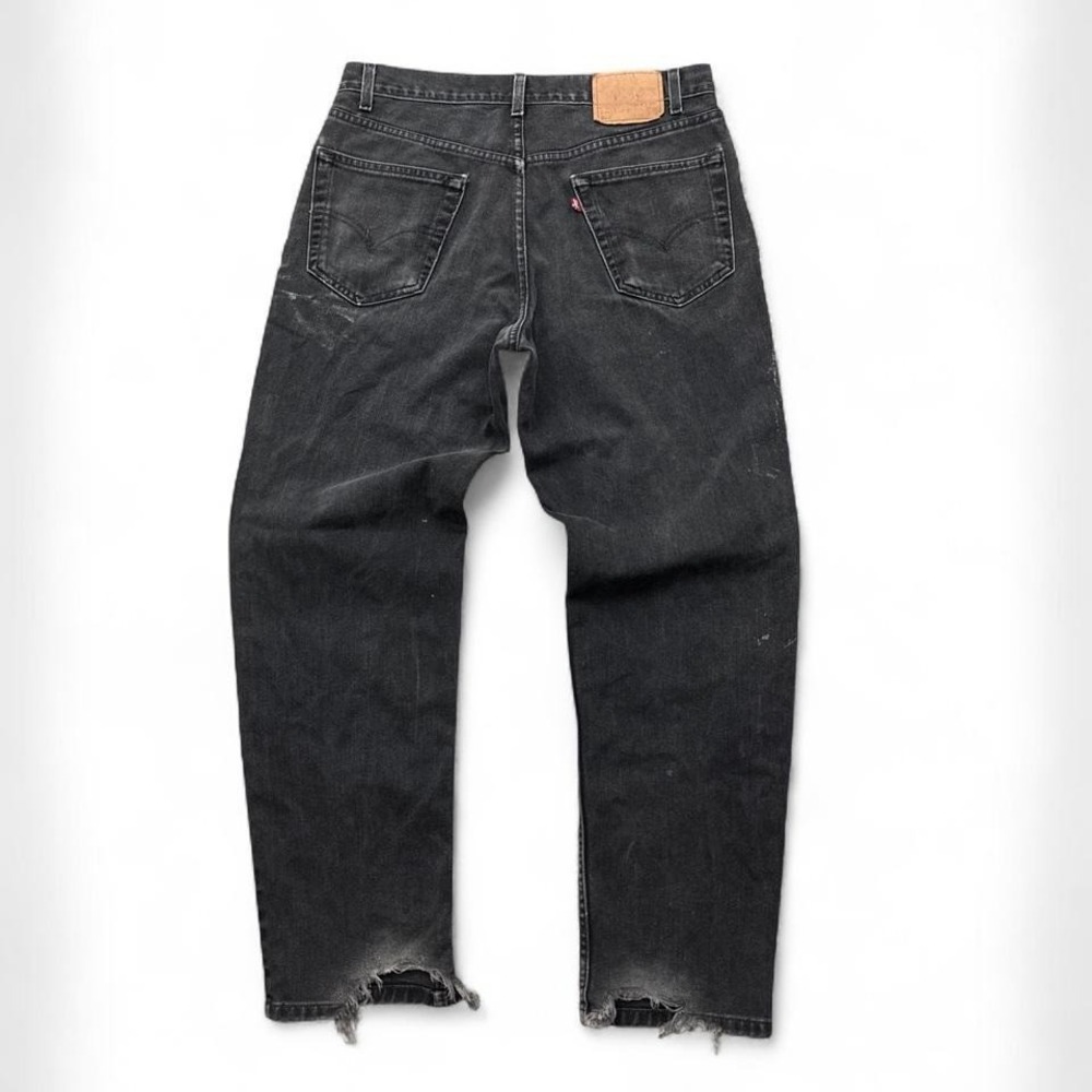 Vintage Levi's 550 Black Denim Distressed Grunge Jeans 34x31